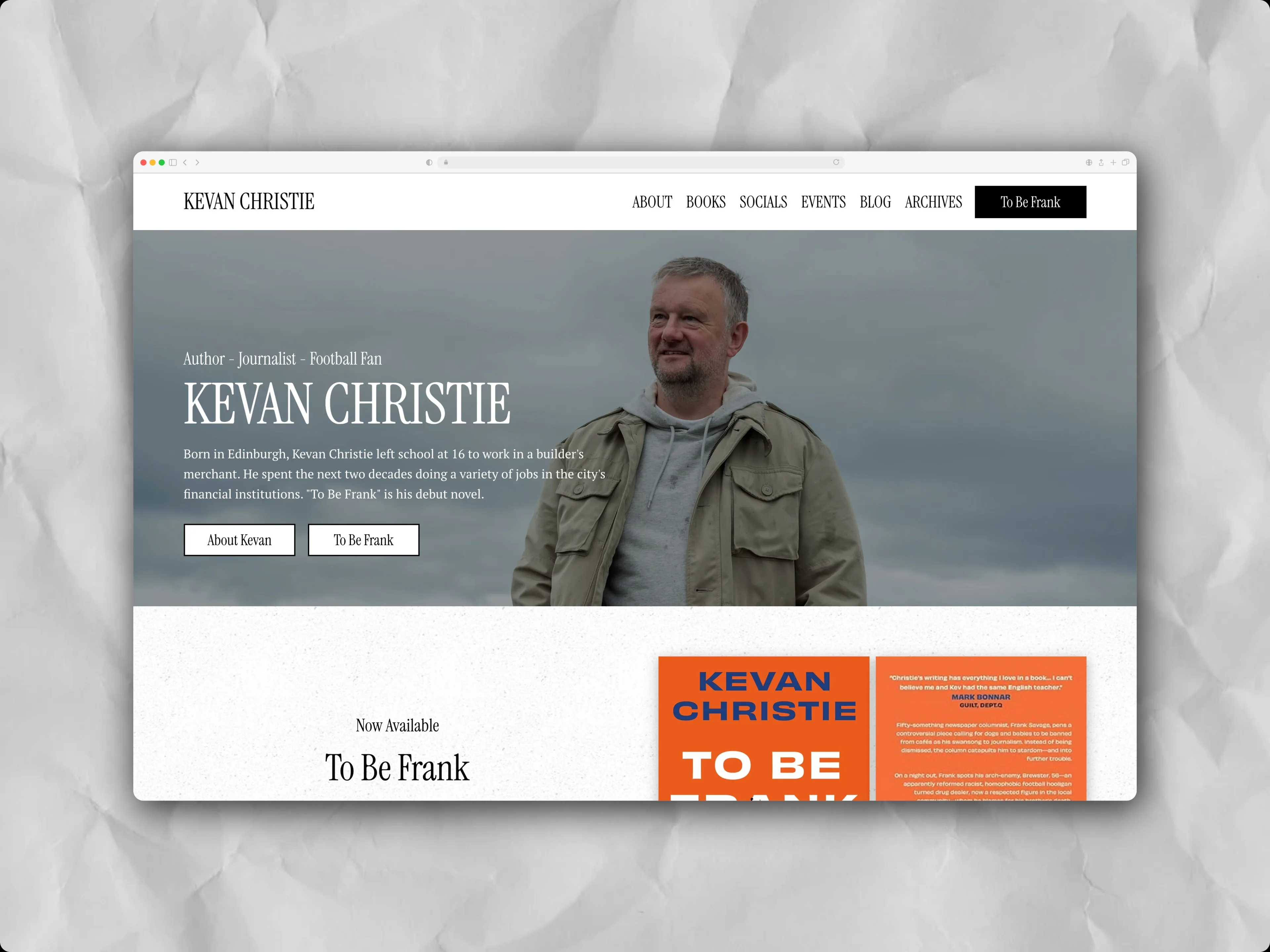 Kevan Christie website
