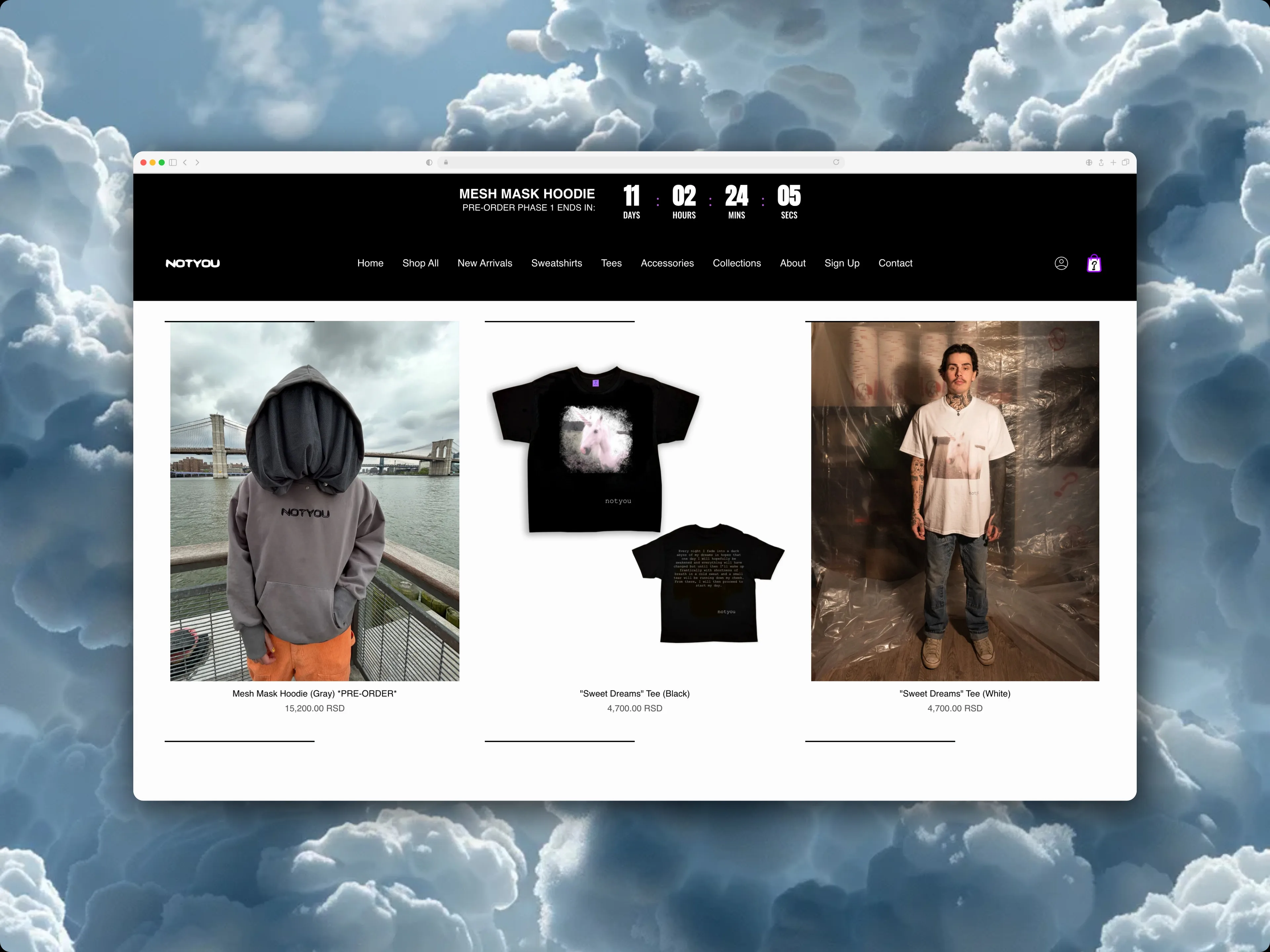 NotYou Brand website
