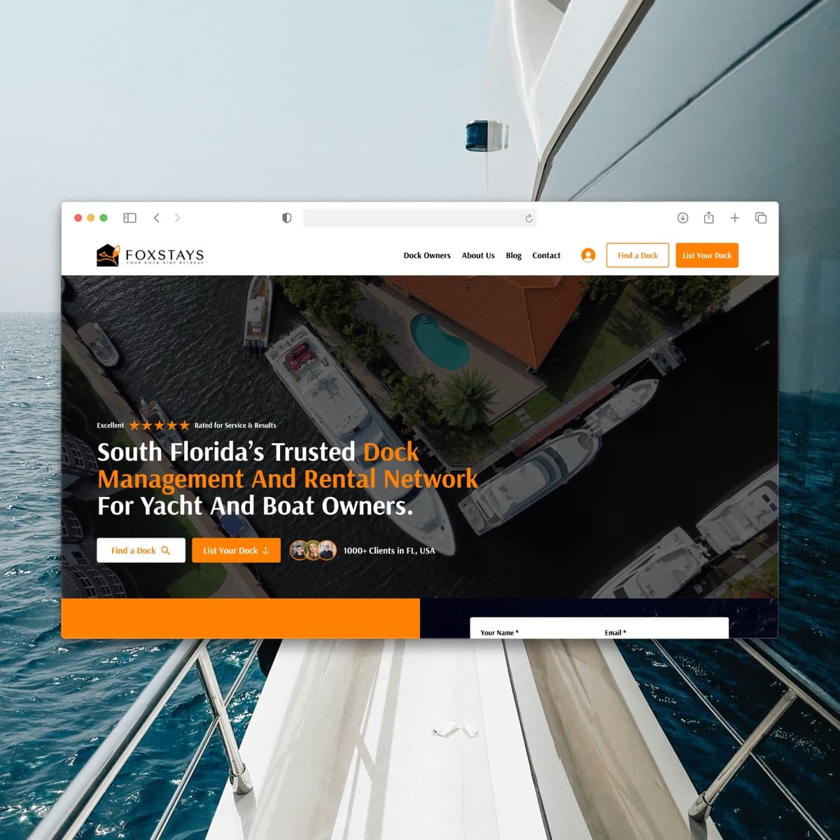 The FoxStays dock rental site
