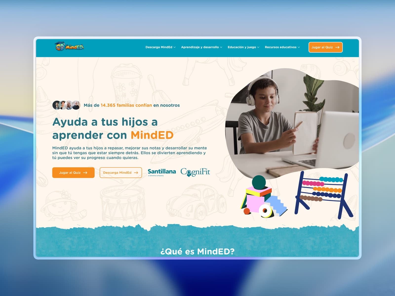 MindEd website after the Zenith rebuild